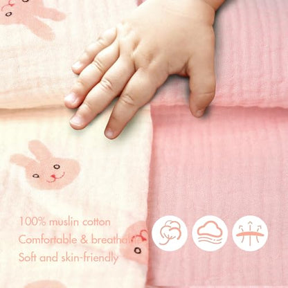 ANYEDDE 2-Pack Nursing Covers for Breastfeeding - Privacy Nursing Cover - color: D Pink & Bunny
