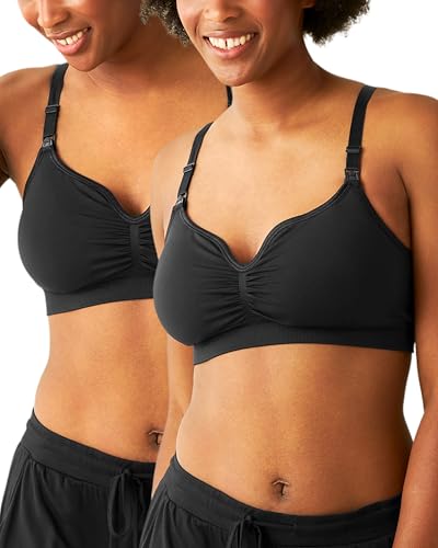 Kindred Bravely Tatum Maternity Nursing Bra, Seamless Bralette Set, 2 Pack - color: 2pk Black/Black, size: Small