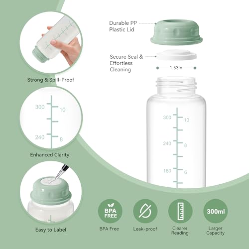 11oz Breastmilk Storage Bottles, BPA Free Narrow Neck Collection Bottle with Sealing Disk, Breast Milk Containers for Fridge & Momcozy Breast Milk Cooler 12oz, 4PCS - size: 11oz-4pcs