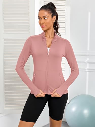 VUTRU Women's Workout Yoga Jacket Full Zip Running Athletic Track Jacket - color: A-pink, size: X-Small