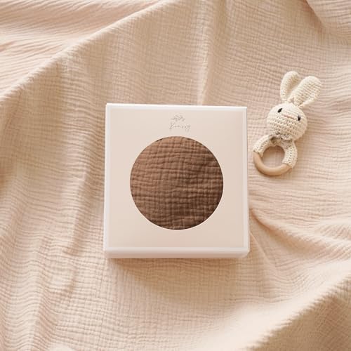 Konssy 2-Pack Muslin Nursing Cover Up for Breastfeeding Mom with Rigid Hoop - color: Cream, Brown