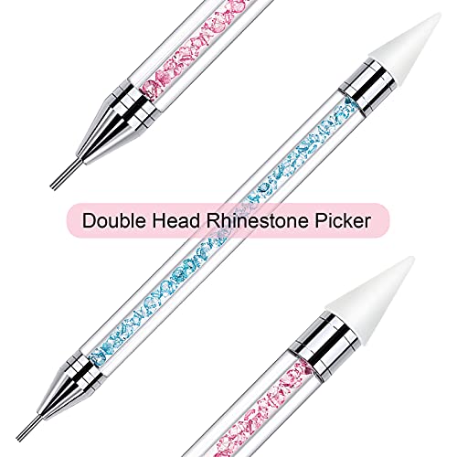 Tatuo 2 Pieces Rhinestone Picker Dotting Pen, Wax Pencil Pen, Blue Pink - color: Light Blue Pink