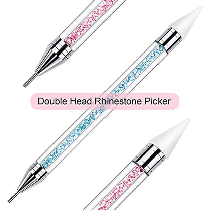 Tatuo 2 Pieces Rhinestone Picker Dotting Pen, Wax Pencil Pen, Blue Pink - color: Light Blue Pink
