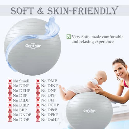Soft Exercise Ball, Yoga Pregnancy Ball Chair, Pilates Equipment with Pump - color: Gray, size: S(15-18inch/38-45cm)