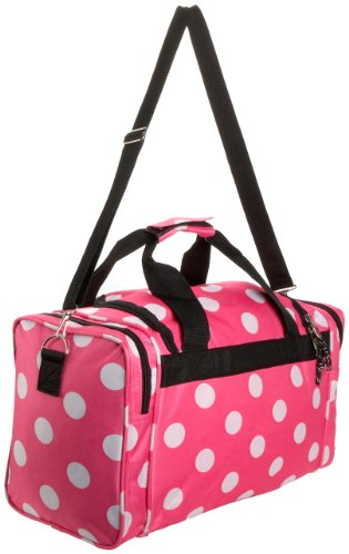 Rockland 19" Polyester Duffel Bag, Pink Dot - color: Pink Dot, size: 19"