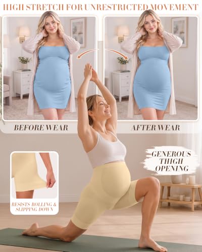 3 Pack Maternity Shapewear Shorts - color: Nude, Nude, Nude, size: Small