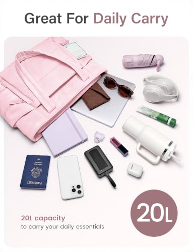 Uselike Tote Bag for Women with Zipper, Quilted Puffer Tote Bag with Compartments, Lightweight Puffy Work Bags for Women - color: Light Pink