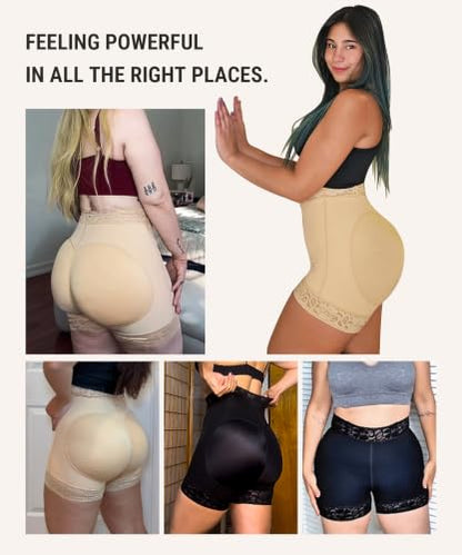 FeelinGirl Butt Lifter Panties Shapewear Tummy Control Body Shaper Shorts - color: Saddle Brown, size: Medium
