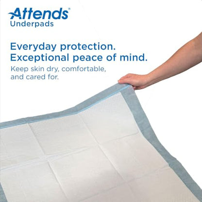 Attends Overnight Disposable Underpads, 23"x36" 150ct Case - size: 5 Count (Pack of 10), style: 23" x 36"