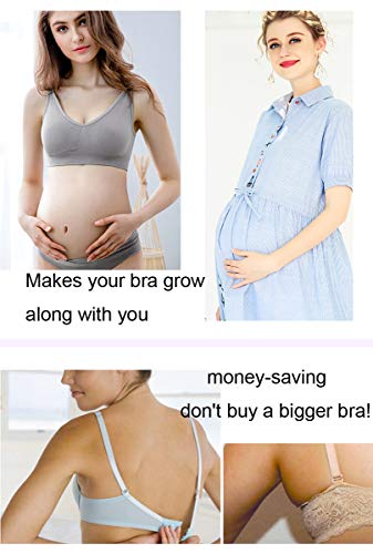 Women Elastic Bra Extenders 1-6 Hook, Bras Back Extension Strap - color: 6 Hook 3/4" Spacing,Black/White/Beige 3PCS