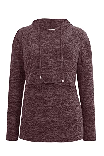Smallshow Women's Nursing Tops Long Sleeve Breastfeeding Hoodie - color: Wine, size: Small