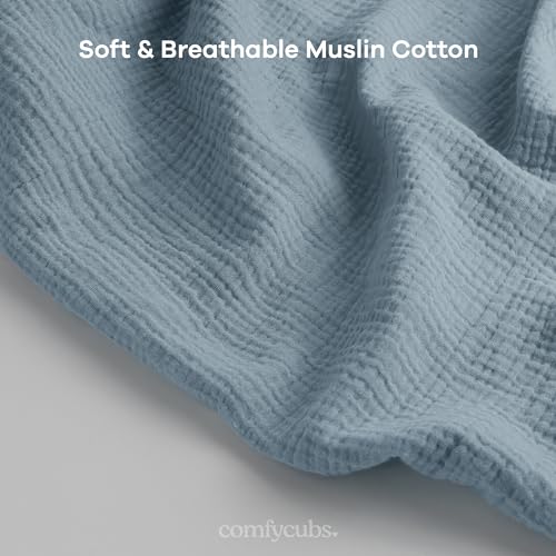 Muslin Nursing Cover and Burp Cloths 20" x 10", Pack of 10 Bundled by Comfy Cubs
