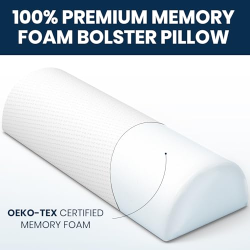 Everlasting Comfort Under Knee Pillow for Back Sleeping - Memory Foam Half Moon Leg Bolster Pillow for Back Pain, Thoracic Support - size: Standard