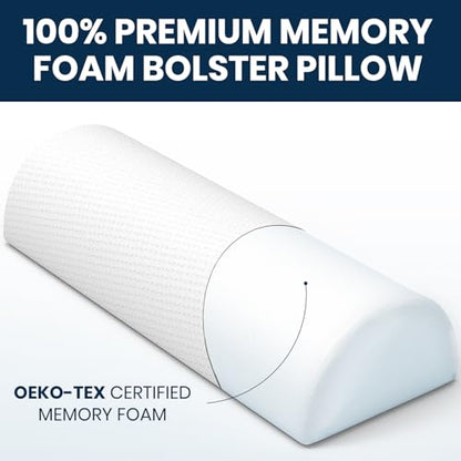 Everlasting Comfort Under Knee Pillow for Back Sleeping - Memory Foam Half Moon Leg Bolster Pillow for Back Pain, Thoracic Support - size: Standard