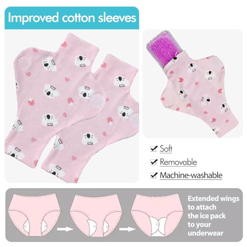 2 Perineal Cold Packs for Maternity Postpartum Care, Pink