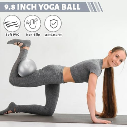 RoundFunny 18Pcs Pilates Ring Set, Women Exercise Accessories - color: Grey