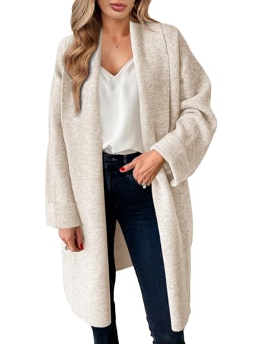 Saodimallsu Womens Long Cardigan Sweaters Chunky Open Front Oversized Slouchy Knit Fall Trendy Coatigan Jackets - color: Apricot, size: XX-Large