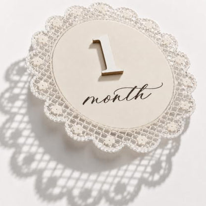 Baby Girl Monthly Milestone Sign Double-Sided (M09) - color: M09