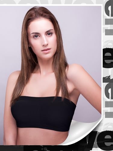 Boao Bandeau Bra Padded Strapless Bra for Women - color: Black, Light Caramel, Cream Coffee, size: Medium