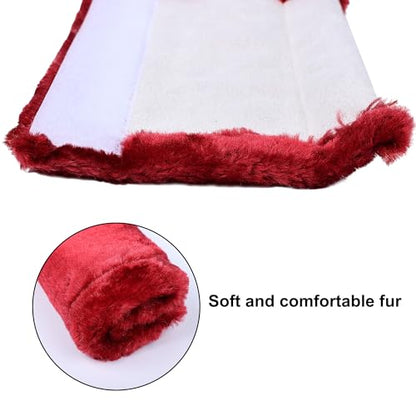 MOONET Universal Soft Faux Sheepskin Seatbelt Covers, 2 Pack (Claret) - color: Claret