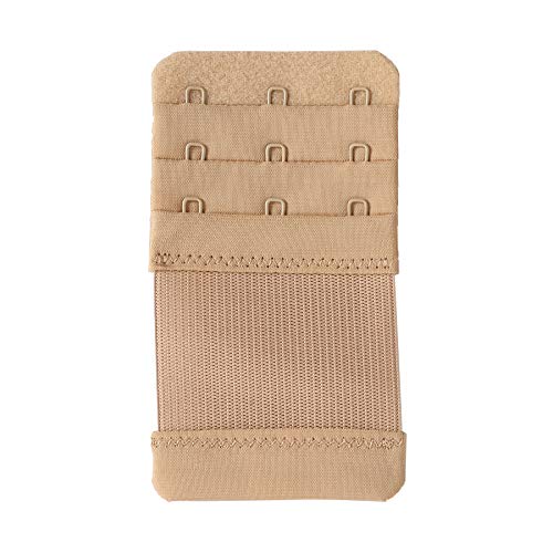Bra Extender 3 Hook Elastic Stretchy Bra Band Extension 3pcs-Pack - color: Beige, 3 Hook, 0.75inch(1.9cm)