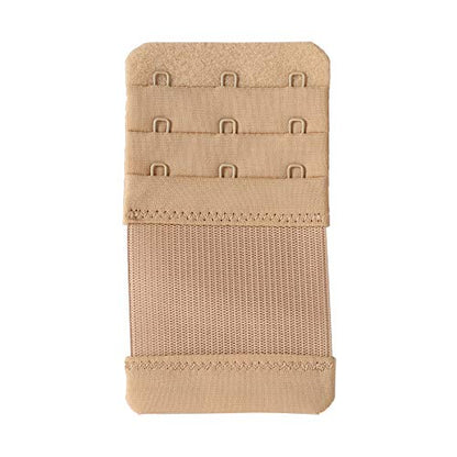 Bra Extender 3 Hook Elastic Stretchy Bra Band Extension 3pcs-Pack - color: Beige, 3 Hook, 0.75inch(1.9cm)