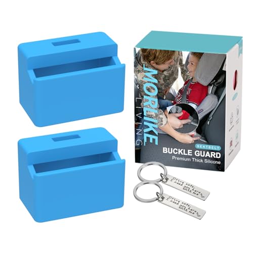 Morlike Silicone Seatbelt Secure Buckle Safety Cover Lock (BLUE2-2 PCAK) - color: BLUE2-2 PCAK