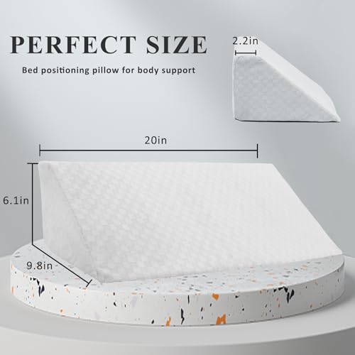 Bed Wedge Pillow for Side Sleeping Foam Filled Body Positioning - color: White