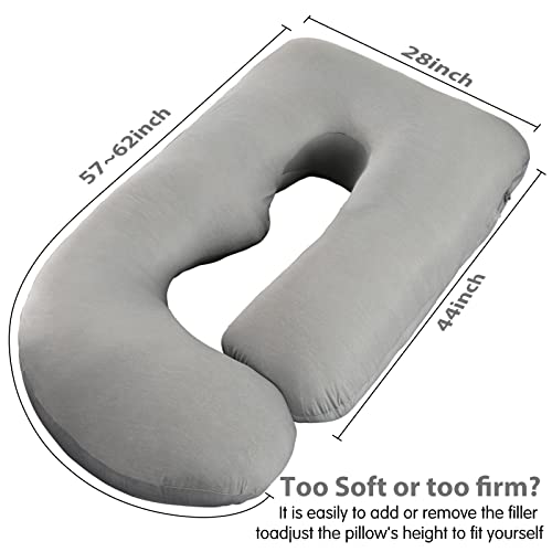 Elover U Shaped Pregnancy Pillow,Full Body Maternity Support - color: Cooling-haze Gray
