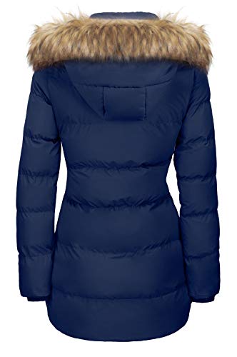 WenVen Women's Winter Thickened Long Puffer Coat Warm Parka Jacket - color: Blue, size: XX-Large