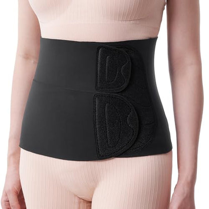 Momcozy Ergowrap Petite Belly Binder, 3D Lifting & Ergonest Back Support - color: 9" / Black, size: Large