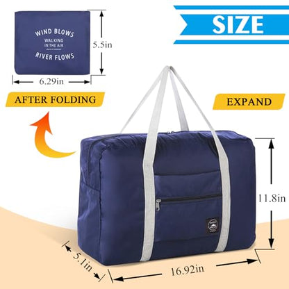 Travel Bag 2PCS Foldable Duffle Tote Weekender Overnight Luggage Bag - color: Pink+Blue