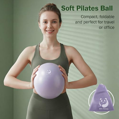 Slim Panda Pilates Ball 9 Inch Anti-Burst Small Exercise Ball - color: Lavender