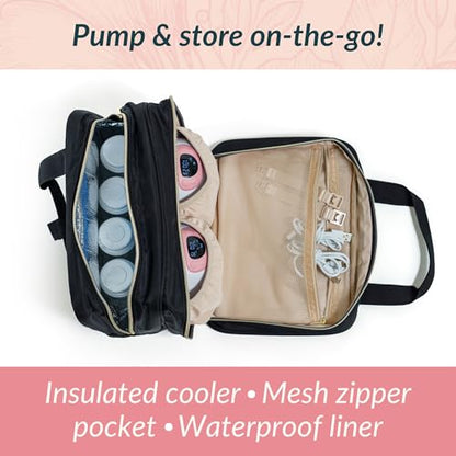 Ameda Breast Pump Travel Bag | Wearable Pump Bag with Breast Milk Cooler