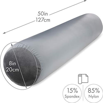 Microbead Body Pillow, Side Sleeping & Pregnancy, 48x8 in, Dark Grey - color: Dark Grey, size: Pillow & Cover