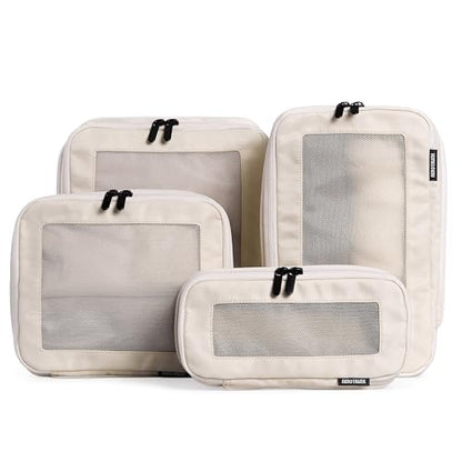 Aerotrunk Compression Packing Cubes for Travel, 4-Pack, Beige - color: Beige, size: 4-Pack