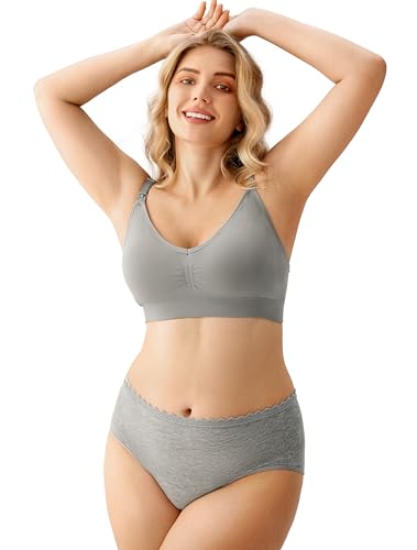 HBselect Women Maternity Bras 5 Pack Nursing Bras for Breastfeeding - color: 5pack(black/Nude/Grey/Pink/Purple), size: 3X-Large