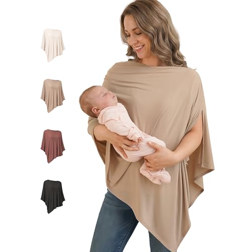Konssy Rayon Made from Bamboo Nursing Cover for Breastfeeding - color: Clay