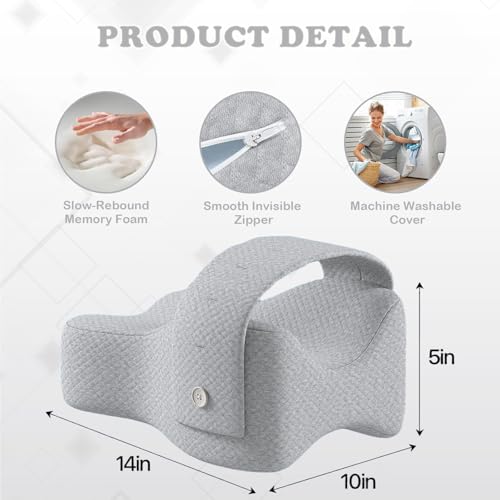 Knee Pillow for Side Sleepers,Relief from Sciatica Pain, Adjustable Strap, Pillow Sleeping Between Legs Aligns Spine, Memory Foam Leg Pillow for Hip Pain, Sciatica Pain Relief(White) - color: White