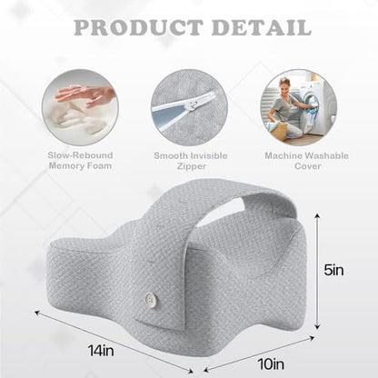 Knee Pillow for Side Sleepers,Relief from Sciatica Pain, Adjustable Strap, Pillow Sleeping Between Legs Aligns Spine, Memory Foam Leg Pillow for Hip Pain, Sciatica Pain Relief(White) - color: White