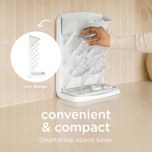 Ubbi Vertical Baby Bottle Drying Rack, Space Saving Countertop Bottle Dryer - color: Oat Vertical Drying Rack