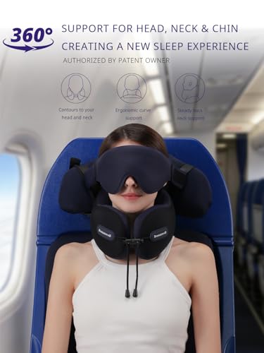 Travel Pillow, Neck Pillow Airplane for Long Flight Sleeping - color: Grey & Red, size: U-Shaped Pillow