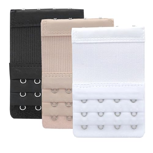 Women's Bra Extenders 4 Hook / 3 Hook / 5 Hook / 2 Hook Soft Comfortable Stretchy Bra Extension Strap - color: 3pcs, Bra Extender 4 Hook 1/2 Inch