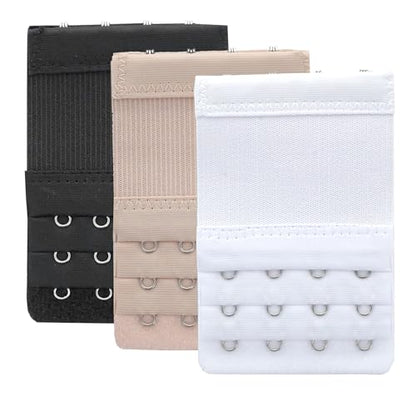 Women's Bra Extenders 4 Hook / 3 Hook / 5 Hook / 2 Hook Soft Comfortable Stretchy Bra Extension Strap - color: 3pcs, Bra Extender 4 Hook 1/2 Inch