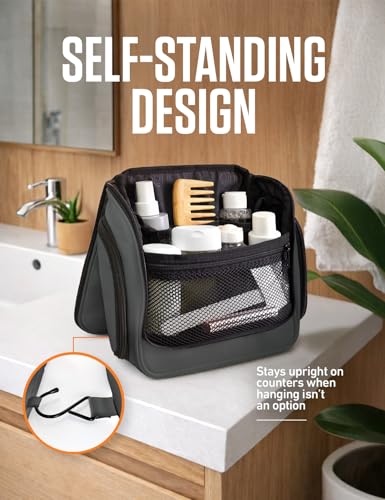 VENTURE 4TH Hanging Travel Toiletry Bag, 18 Compartments - Gray - color: Gray