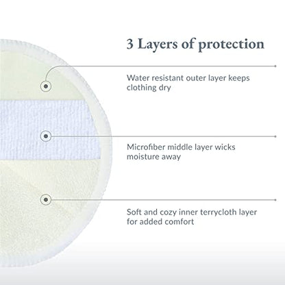 Ameda Organic Washable Nursing Pads | Reusable Breast Pads | 8 Count - size: 8 Count (4 Pairs)