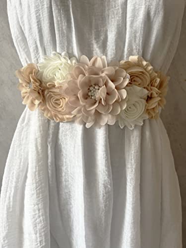 Wedding flowers sash belt Pregnancy sash maternity sashes - color: Champagne
