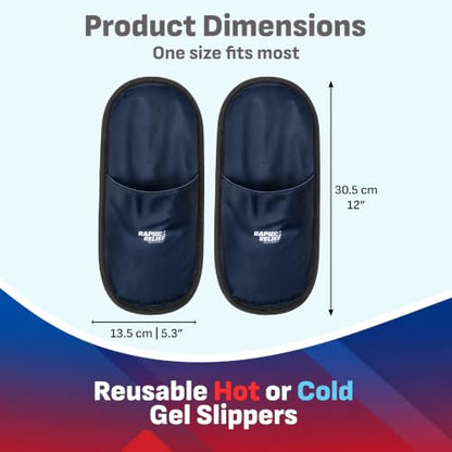 Rapid Relief Foot Ice Pack Slippers, 1 Pair for Feet & Toe Pain Relief