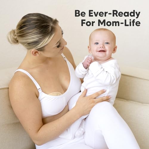 14-Pack Reusable Nursing Pads for Breastfeeding (Bare Beige, L 4.8") - color: Bare Beige, size: Large 4.8"