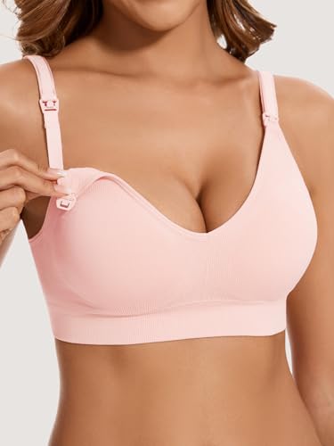 HBselect Nursing Bras for Breastfeeding 5Pack Women Maternity Bras - color: 5pack(pink/White/Nude/Blue/Black), size: X-Large